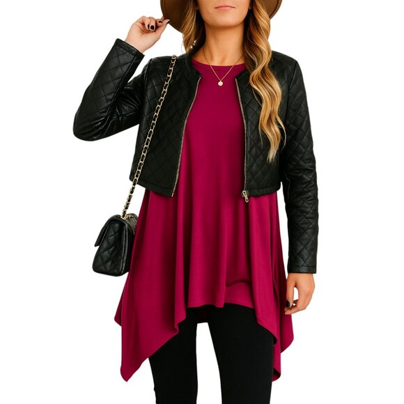 Women’s Oversized Draped Tunic Top Long Sleeve Loose Fit Hanky Hem Jersey Blouse - Picture 4 of 4